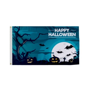 Bandiera AGAS Happy Halloween - occhielli in ottone da esterno 3x5 piedi - 6 design diversi - Foto 1 di 7