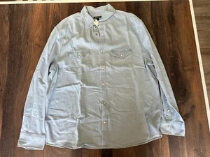 Camisa vaquera Express para hombre XL nueva con etiquetas abotonadas - Imagen 1 de 4