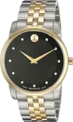 Movado Museum Classic Two-Tone Diamond Men's Watch 0606879 Quartz Watch - Image 1 of 4