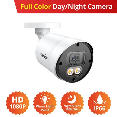 SANNCE 1080P Full Color Night Security Camera Warm Light fr Security CCTV System