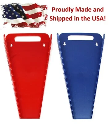 JSPMANUFACTURING Red & Blue Plastic Portable 15-Tool Wrench Gripper Organizer Tray Holder Kit