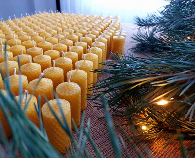 212 pcs Bees Wax Candles Bulk Pack 100 % Pure Beeswax Pillar Candles Wholesale - image 1 of 4