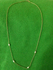 Collier mit Biwa-Perlen in Silber 835/000 vergoldet, ca. 45 cm mit Zwi-öse 43 cm - Bild 1 von 7
