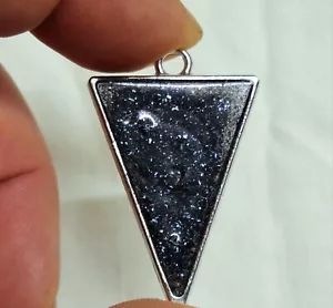 Specular Hematite Necklace Pendant Hand Made - Natural Specular Hematite Powder - Picture 1 of 4