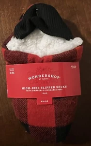 Wondershop Adult Buffalo Check Plaid Faux Shearling Lined Pull-on Slipper Sock - Picture 1 of 2