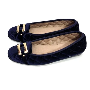 Aerosoles Stitch N Quilted Fabric Ballet Flat Blue Sz 7.5 - Picture 1 of 9