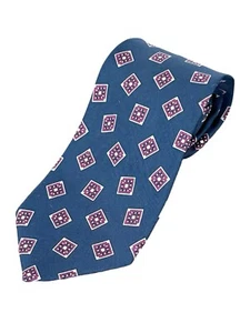 Robert Talbott 100 % Seide Krawatte ~ Marine & Pflaume Dreiecke klassisch hergestellt in Italien 3,5 x 58 - Bild 1 von 6