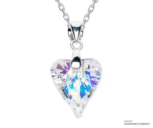 Collar Colgante Corazón Boreal Aurora ELEMENTOS SWAROVSKI, Plata - Imagen 1 de 1