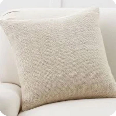 2 Pottery Barn Faye Pillow Cover 30" Flax Linen Woven For Living Room Bedroom - Image 1 of 4