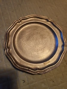 Wilton Armetale Pewter Dinner Plates 7" Scallop Edge RWP Matte Made in USA - Picture 1 of 6