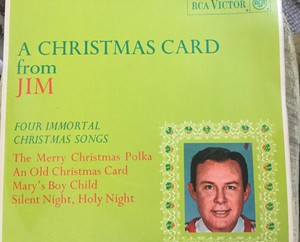 A Christmas Card From Jim. Jim Reeves Untested Preowned. 45rpm RCX 7185 Vinyl