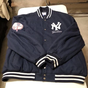 Giacca Bomber Vintage NY YANKEES Blu Lana G-111 CARL BANKS TG 4XL Rara Hip Hop - Foto 1 di 16