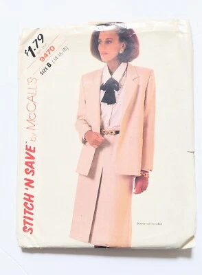 Stitch n Save By McCall's Pattern 9470 Jacket Skirt Size B 14 16 18 Cut 1985 - Image 1 of 4