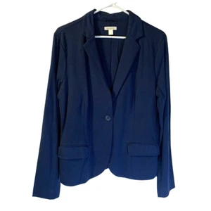 Blazer donna scuola Garnet Hill cotone taglia 10 nuovo senza etichette blu navy un bottone - Foto 1 di 6