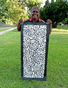 LOUISE NUMINA 120 x 54 cm Original Painting - Aussiepaintings Aboriginal Art - Picture 1 of 6
