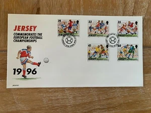 JERSEY 1996 FDC EUROPEAN FOOTBALL CHAMPIONSHIPS SOCCER - Picture 1 of 2