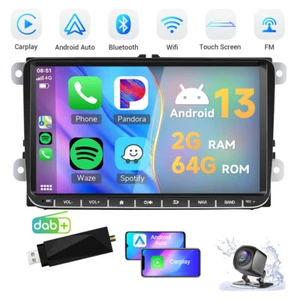 Android 13 9" Head Unit Car Stereo GPS Sat Nav+DAB+Cam For VW Golf MK5 MK6 Jetta - Picture 1 of 15