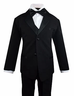 Niños Niños Niños Vestido Formal Traje Negro Esmoquin Niño 2T-14 Elige Estilo Foto 1 de 4