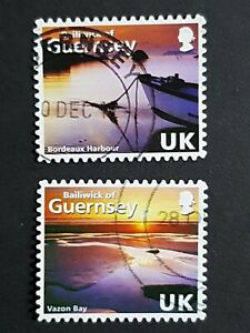 Guernsey: Abstract Guernsey; 2 UK values only (Bordeaux Harbour / Vazon Bay)