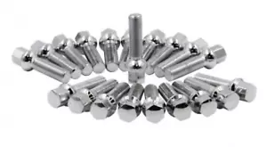 24x 14x1.5 CHROME BALL SEAT R14 WHEEL LUG BOLTS 45MM SHANK MERCEDES OEM PORSCHE - Picture 1 of 2