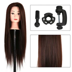 Übungskopf Friseurkopf Frisierkopf 24" Puppenkopf Salon Ausbildung + Halter. - Bild 1 von 12