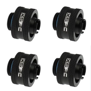XSPC 7/16" ID x 5/8" OD Compression Fitting V2, Matte Black on Brass - 4 Pack - Picture 1 of 5