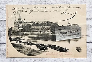 AK Wawel Wisly Krakowie Cracovie Krakau Fluss Burg Residenz Häuser Postkarte alt - Picture 1 of 2