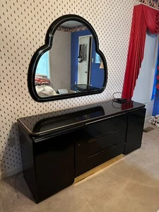 Vintage Post Modern Black Lacquer Bedroom Set - Picture 1 of 8