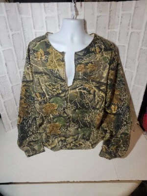 Suéter Suéter Cabelas Seclusion 3d Camuflaje Hoja Cuello Hendidura Unisex XL Bolsillo Frontal Foto 1 de 4