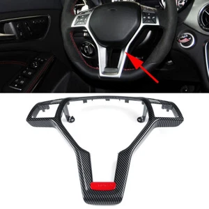 Carbon Fiber Style Steering Wheel Cover Trim For Benz C-Class E-CLASS W204 W212 - Picture 1 of 8