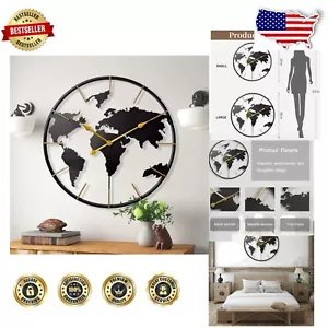 Stylish Non-Ticking 30-Inch Metal Wall Clock for Living Room & Office - Picture 1 of 9