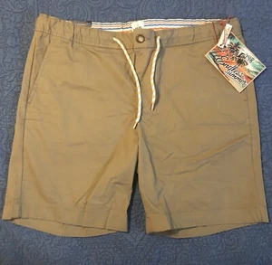 NWT Free Planet Mens Shorts L (34) Endless Summer  - Elastic Waist Stretch Khaki - Picture 1 of 5