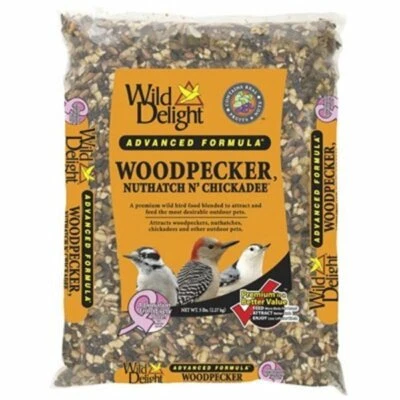 Wild Delight Woodpecker Nuthatch & Chickadee Bird Seed, 5 Lb
