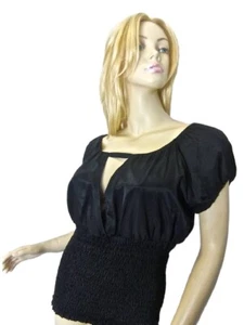 NUEVO CON ETIQUETAS $165 ABS COLECCIÓN ALLEN SCHWARTZ BLUSA LRG NEGRA CUELLO REDONDO MANGAS HINCHADAS - Imagen 1 de 13