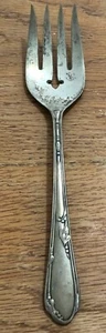 Forchetta carne placcato argento Oneida Rogers Meadowbrook anni 40 vintage piatto argento - Foto 1 di 8
