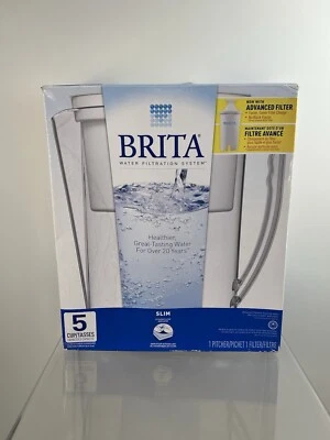 Brita Slim Pitcher Water Filtration System 5 Cup with Filter Basic Open Box Read - Image 1 of 4