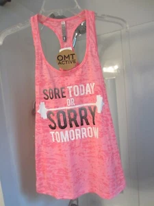 NWT women's active wear tank top OMT Active Size S pink color - Picture 1 of 12