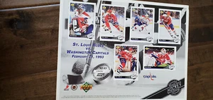 1992-93 UPPER DECK COMMEMORATIVE SHEET CAPITALS BONDRA HUNTER RIDLEY BEAUPRE SGA - Picture 1 of 1