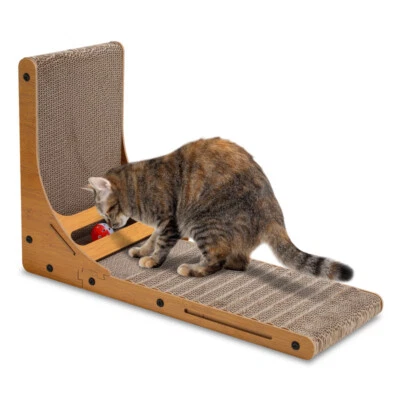 Katzen Kratzbrett L förmig für Katzen Kratzpappe Kratzmatte 62.3x40x24cm - Bild 1 von 4