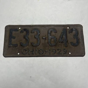 1929 State Of Ohio License Plate Vintage Original - Picture 1 of 5