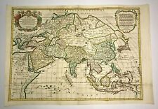 ASIA 1719 by NICOLAS SANSON -HUBERT JAILLOT LARGE ANTIQUE MAP 18TH CENTURY