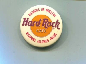 Hard Rock Cafe "No Drugs or Nuclear Weapons Allowed Inside" - 1 1/2" Pinback - Bild 1 von 2