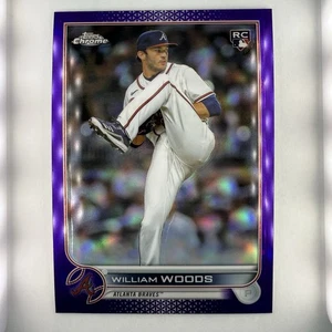 2002 William Woods Topps Chrome Purple Refractor #USC55, P, Braves, MLB, RC - Picture 1 of 2