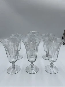 Vintage CAMBRIDGE CANDLELIGHT 7 1/8” ICED TEA GLASSES – SET OF 7 - Picture 1 of 6