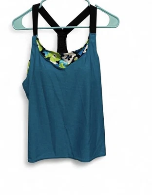 Top de banho feminino ZeroXposur Tankini acolchoado biquíni, racerback, tamanho pequeno - Imagem 1 de 3