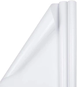 JAM Paper Gift Wrap - Glossy Wrapping - 50 25 Sq Ft (Pack of 2), White - Picture 1 of 6