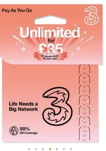 OFICJALNE TRZY SIECIOWE KARTY SIM Pay As You Go Trio KARTA SIM 3G 4G 5G PLAN NOWA - Zdjęcie 1 z 6