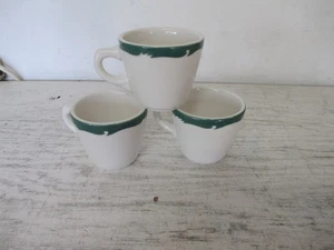 3 Vintage Syracuse China Coffee 8oz Cups Wintergreen Wave Crest MINT COND. - Picture 1 of 5