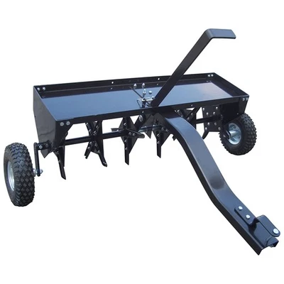 Yard Tuff Steel Plug Aerator Universal Hitch, 40 Inch Wide Working Width, Black - Image 1 of 4