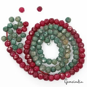 360 Ct/114 Pcs Natural Red Green Quartz Round Cut 7mm-8mm Drill Bead For Jewelry - Picture 1 of 7